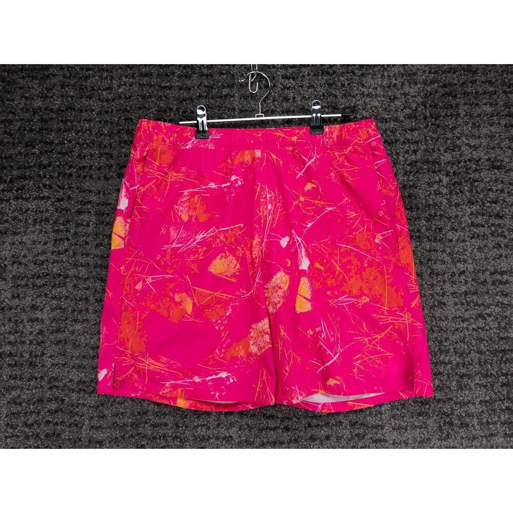 The North Face Wander Shorts Mens Medium Pink Glo Valley Print Elastic Waist